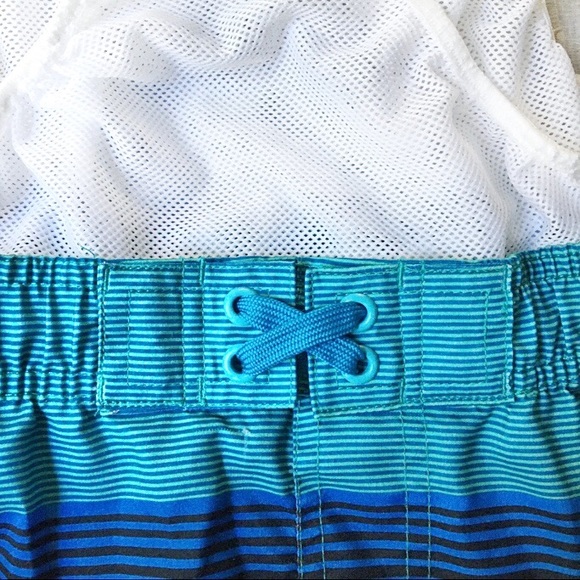 Striped Swim Trunks Mesh-Lined Board Short Boys M8 - Picture 10 of 10